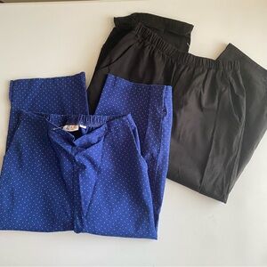 D&CO pull on capris blue polka dot and black